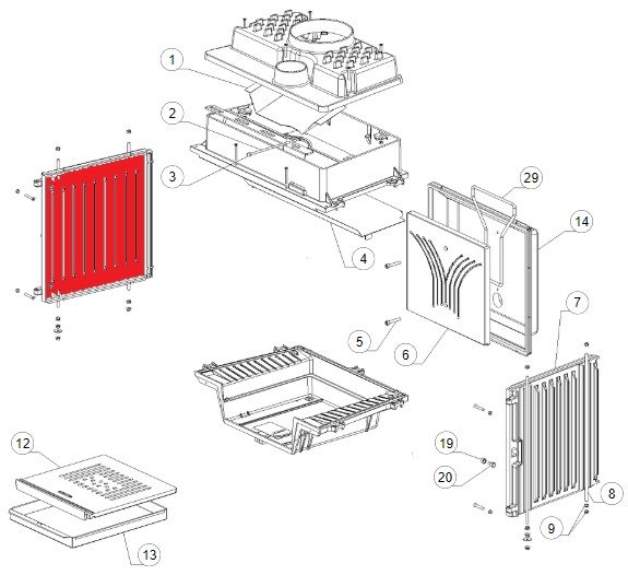 La Nordica Focolare 70 Tondo Seitenplatte links A