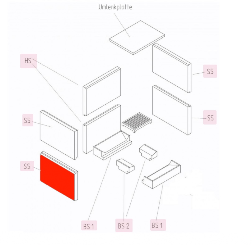 Haas+Sohn Esprit IV 185.16 Seitenstein links unten Brennraumstein