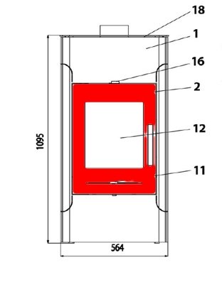 Haas+Sohn Cers 469.17 Feuerraumtür gussgrau