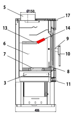 Haas+Sohn Montegrotto II 305.15 Déflecteur à l’avant pierre déflecteur de fumée