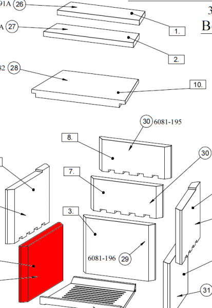 Fireplace Havanna C Seitenstein links unten Vermiculitestein