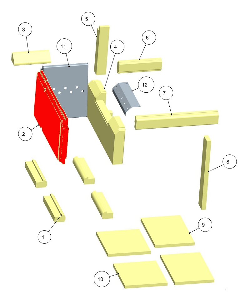 Haas+Sohn HSDH 75.5 Seitenstein links oben Schamottestein