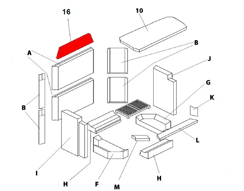 Haas+Sohn Exquisit 182.18 Isolierstein Feuerraumstein