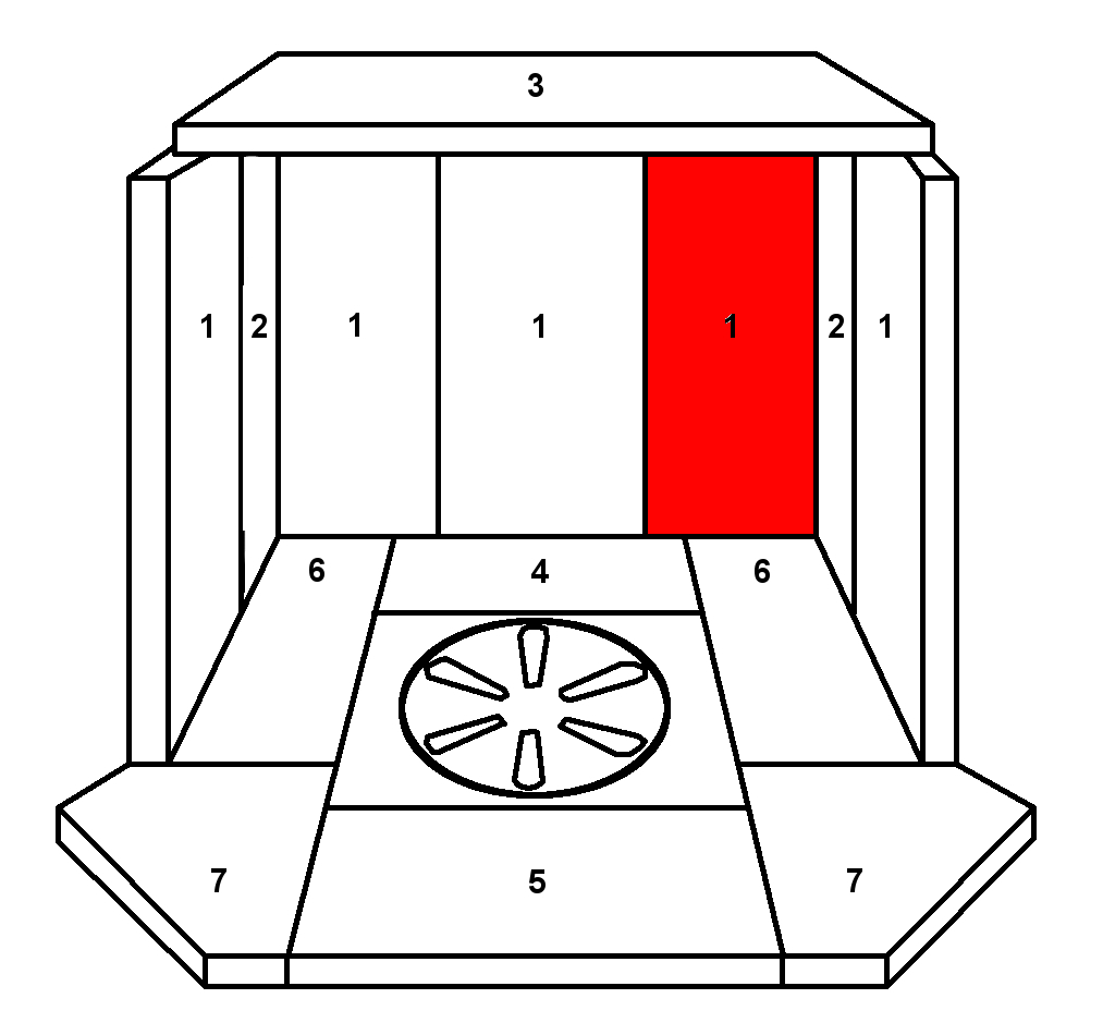 Skantherm Flagon Rückwandstein rechts Feuerraumstein