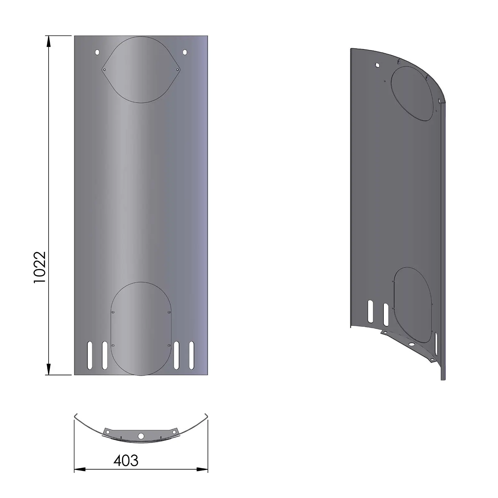 Termatech TT21 Seitenverkleidung hinten Stahl schwarz