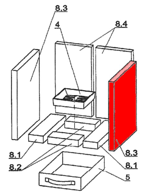 Oranier Nordik Pierre de paroi côté à droite A pierre de la chambre de combustion