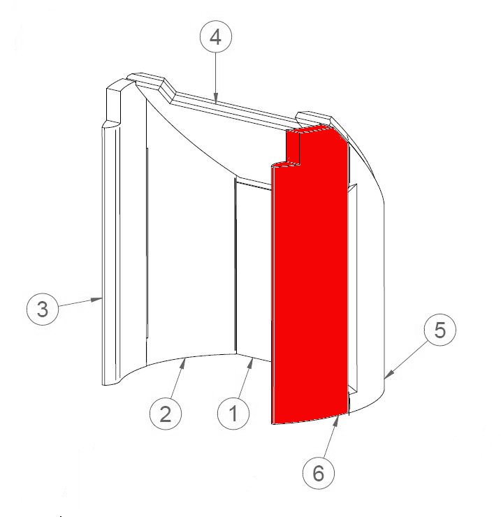 Contura 650 Vermiculitestein rechts vorne