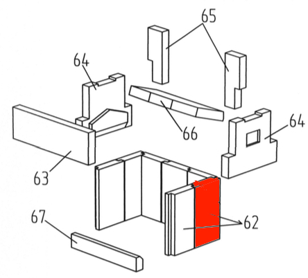 Wamsler WO 109-6 Seitenstein rechts unten hinten Feuerraumstein