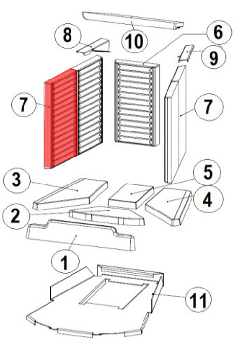 Austroflamm Kadmus 550/450 Seitenstein links vorne F