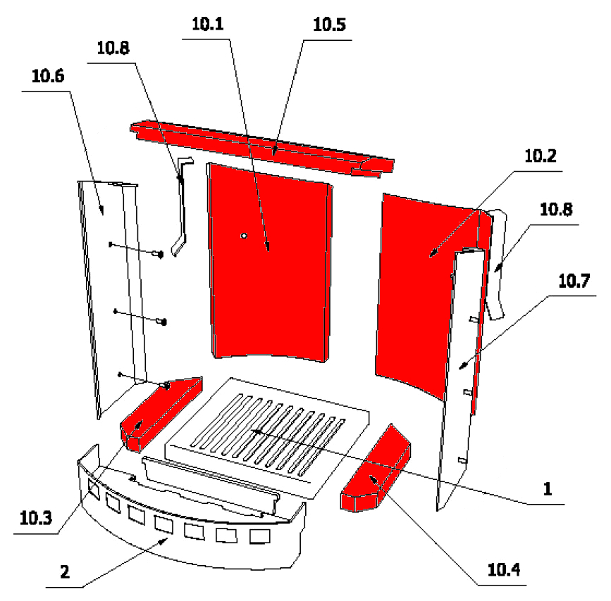 Oranier K3 Feuerraumauskleidung Brennraumauskleidung