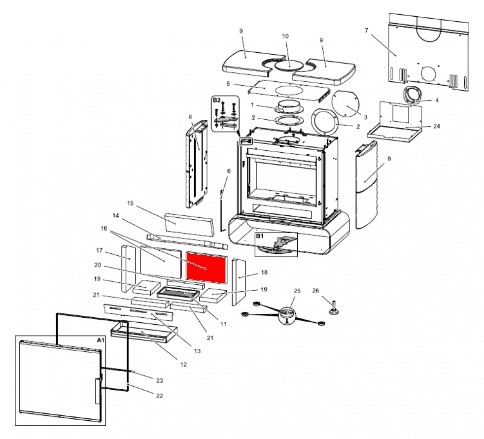 Haas+Sohn Kensington easy 347.15 Rückwandstein rechts