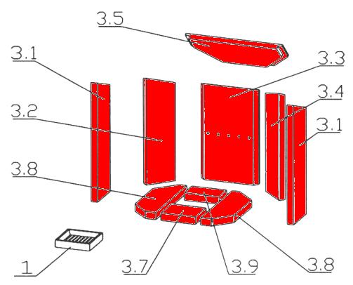 Justus P50-4 Feuerraumauskleidung Brennraumauskleidung