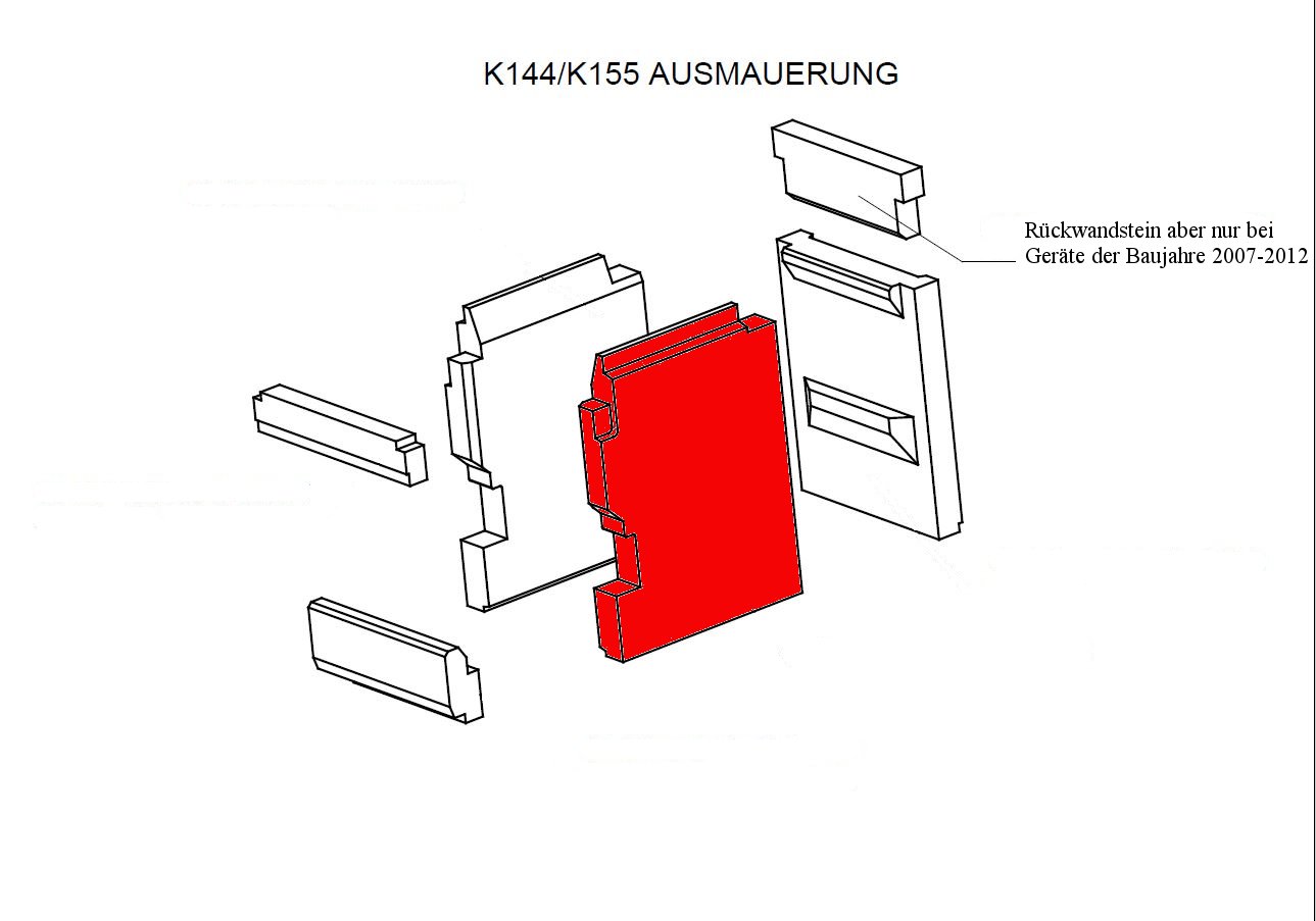 Wamsler K144 Seitenstein rechts Brennraumstein