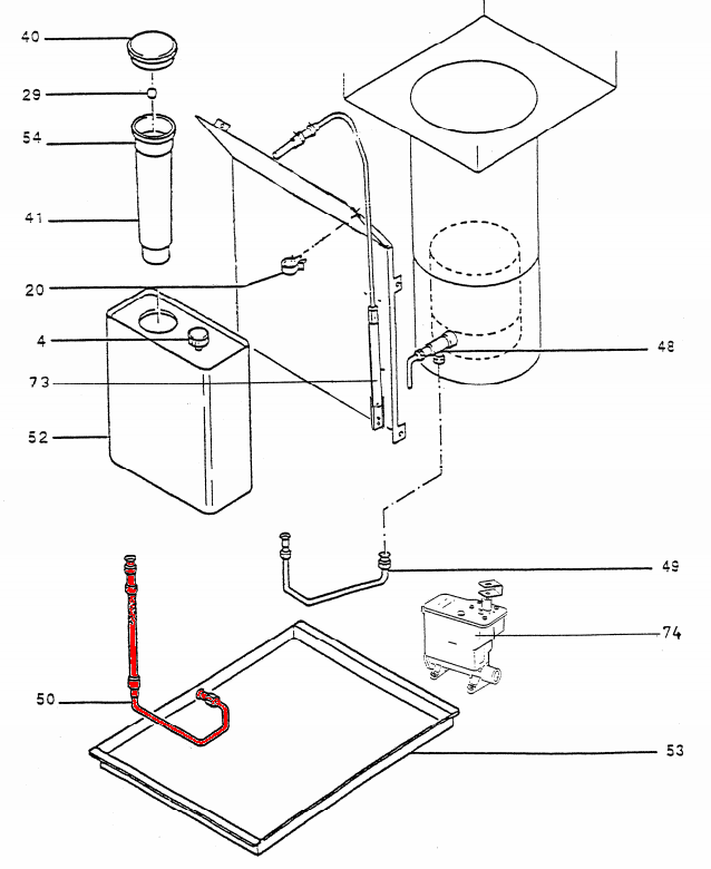 Wamsler OZ 444 Ölleitung Regler Tank