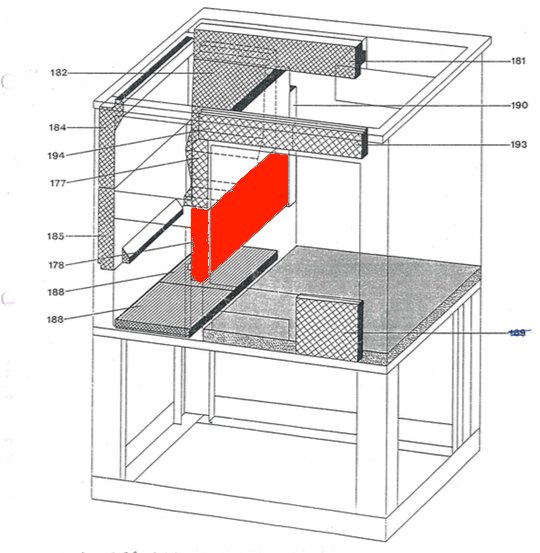 Wamsler Typ 110 K61 Seitenstein links unten A Schamotte