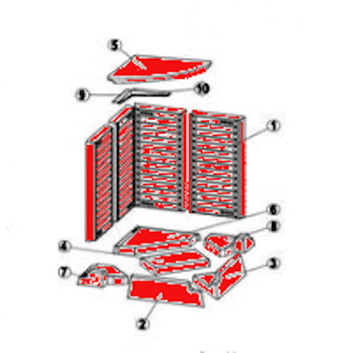 Austroflamm 55x55x57 K eck Feuerraumauskleidung