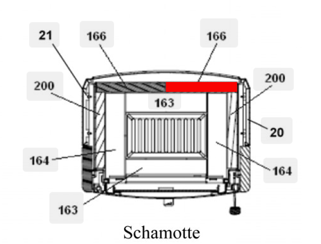 Haas+Sohn Moers 306.15 Pierre de paroi de fond à droite pierre de la chambre de combustion