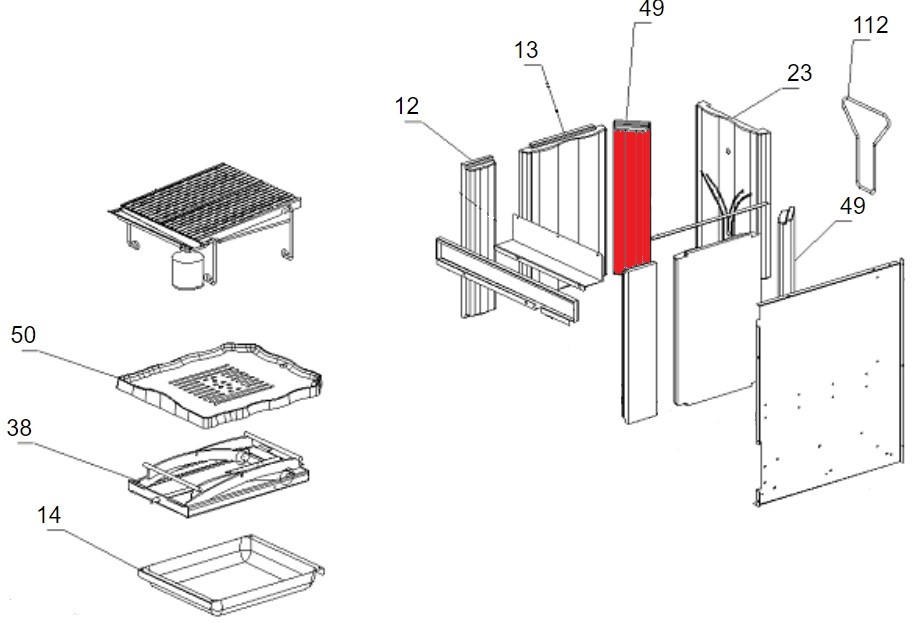 La Nordica America NE Seitenplatte links hinten E