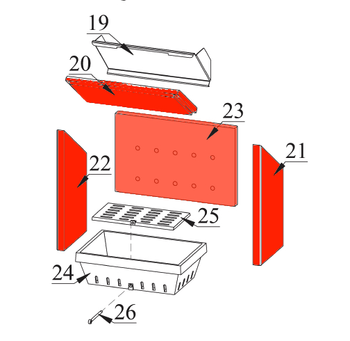 Fireplace Meltemi Feuerraumauskleidung Brennraumauskleidung