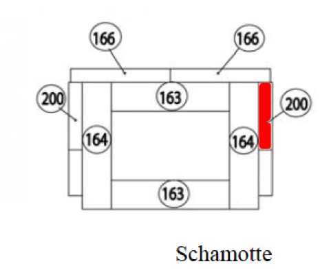 Haas+Sohn Dalen 304.15 Seitenstein rechts Feuerraumstein