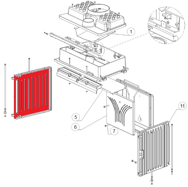 La Nordica Focolare 70 Piano Seitenplatte links B