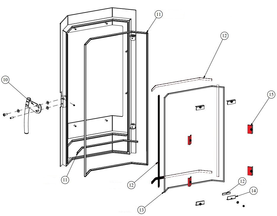 Fireplace Karthago Novo 2 Scheibenhalter Set rechts/links