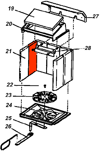 Austroflamm Logic Seitenstein links hinten Schamottestein