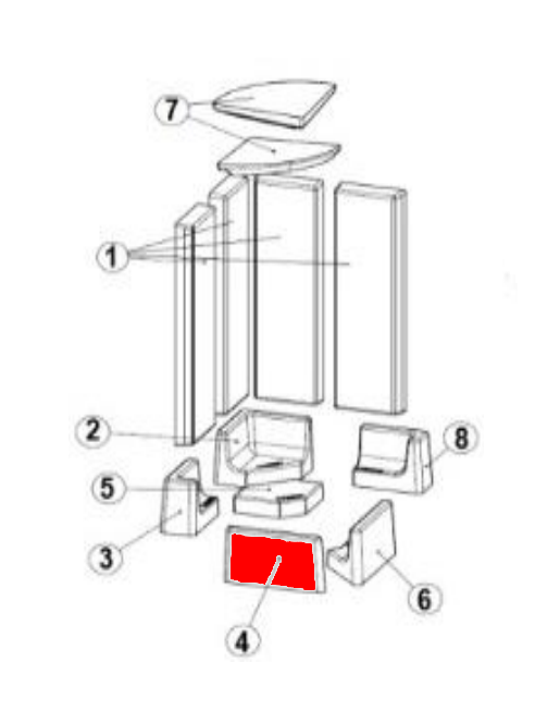 Austroflamm KE 38x38x57 Bodenstein vorne links