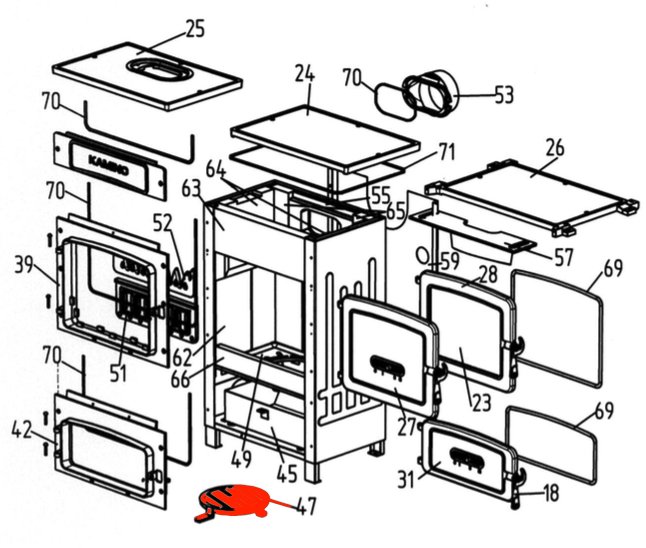 Wamsler KS 109-6 A/A Grille en fonte dessin éclaté