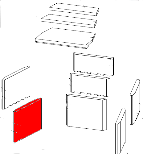 Fireplace Nexos Ker Seitenstein links unten Vermiculitestein