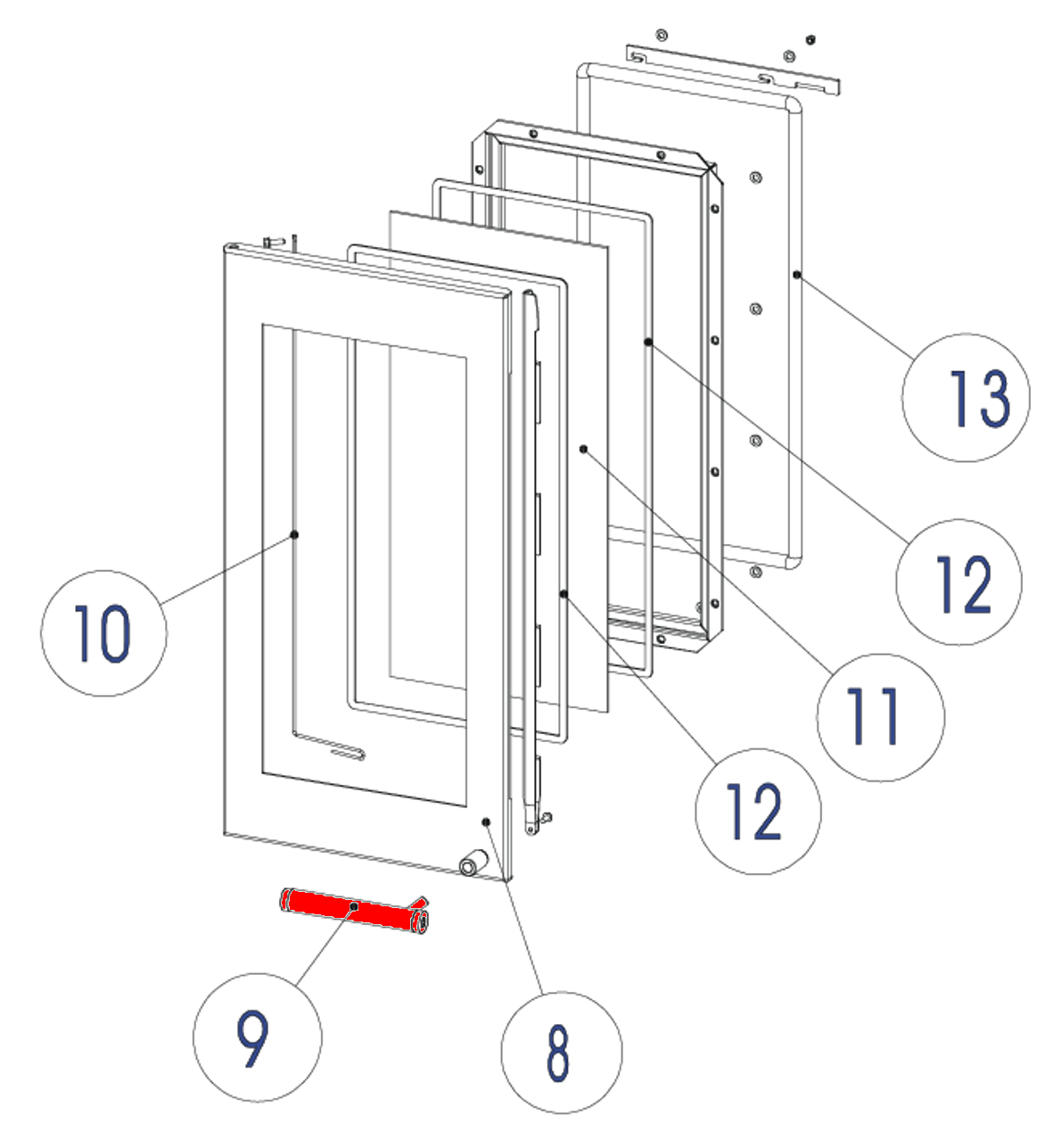 Austroflamm Glass Feuerraum Türgriff