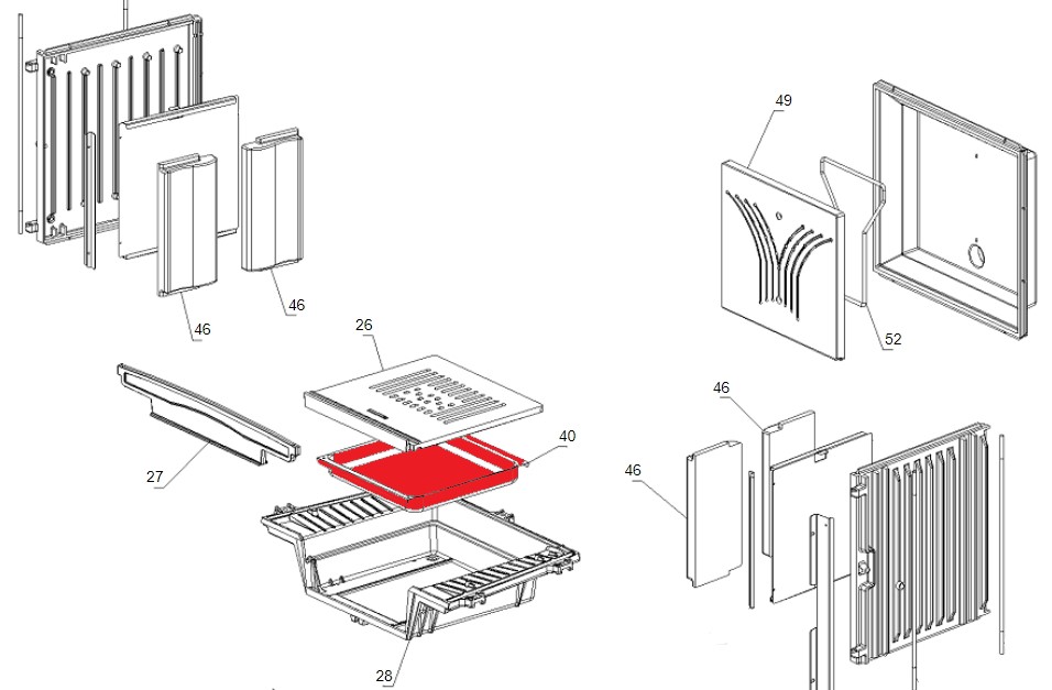 La Nordica Focolare 70 Piano Evo Crystel Aschekasten