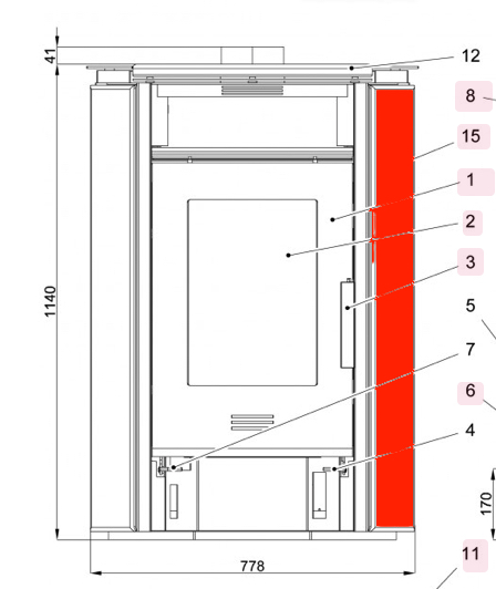 Haas+Sohn Kuopio 265.17 Seitenverkleidung rechts Serpentino