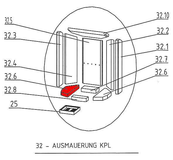 Oranier Arktis 5 Bodenstein links A liegender Feuerraumstein