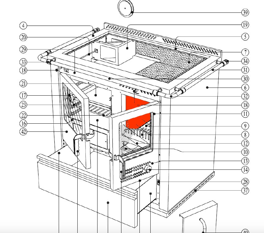 Wamsler K135F/A Seitenstein links A Schamottestein