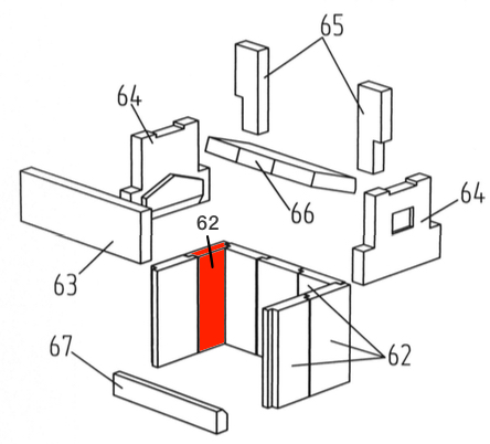 Wamsler KS 109-8 Seitenstein links unten hinten Schamottestein